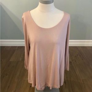 JJILL NWT layered elliptical top - pink - size L